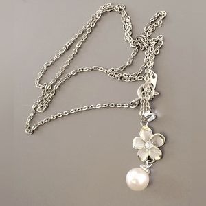Plumeria Pearl Necklace